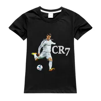 Детская одежда CR7, хлопковые повседневные футболки с короткими рукавами, детская толстовка, топы с героями мультфильмов для подростков, одежда для мальчиков и девочек