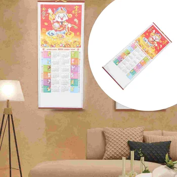 Китайский Новый Год Настенные Календари Традиционный Свиток Лунный Календарь Орнамент Год Дракона Украшение Дома