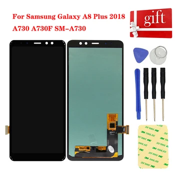 Для Samsung Galaxy A8 Plus 2018 A730 LCD A730F SM-A730 ЖК-дисплей Панель Монитора Модуль Сенсорного Экрана Дигитайзер Датчик В сборе