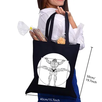 Многоразовая хозяйственная сумка с принтом Baki Hanma, женские холщовые сумки-тоут, эко-сумка с принтом, мультяшные сумки на плечо для покупателей