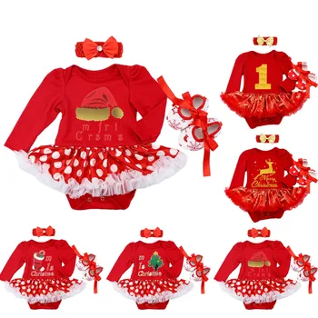Рождественская одежда для малышей и маленьких девочек, Пасхальные платья в полоску с Санта-Оленем, с длинным рукавом, для детей, платье с дыней, для детей от 2 лет