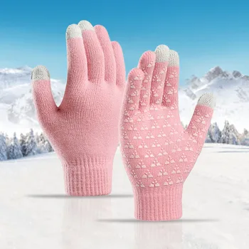 1 пара мужских утолщенных вязаных перчаток, зимние вязаные перчатки для мужчин, зимние осенние теплые вязаные мягкие термоэластичные женские перчатки 장갑