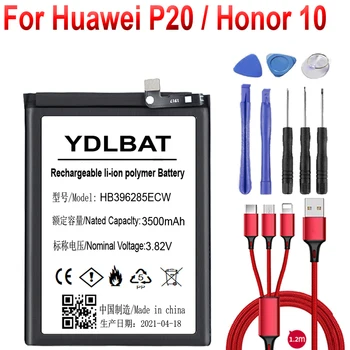 3500 мАч HB396285ECW Аккумулятор для Huawei P20 для Honor 10 COL-AL00 COL-AL10 COL-TL00 COL-TL10 COL-L29 + USB кабель + набор инструментов
