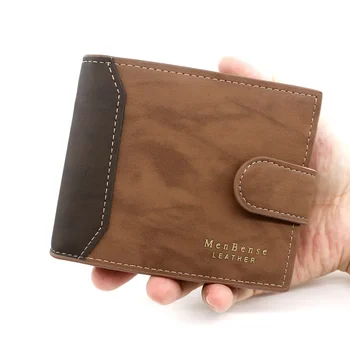 2023 Мужской кошелек, черный / коричневый / кофейный Футляр для визитных карточек, мужской Короткий кошелек, сумка для денег из искусственной кожи для мужчин, кошелек для кредитных карт