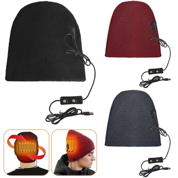 Мужская Женская шапка с подогревом, интеллектуальная теплая шапка, теплый уход за ушами, вязаная шапка-бини, зимние велосипедные лыжные шапки с электрическим подогревом, велосипедные пешие прогулки, лыжные шапки с USB-разъемом