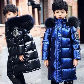 Пуховик для мальчиков, пальто, пальто из хлопка 2023, Милая теплая утепленная зимняя детская одежда больших размеров