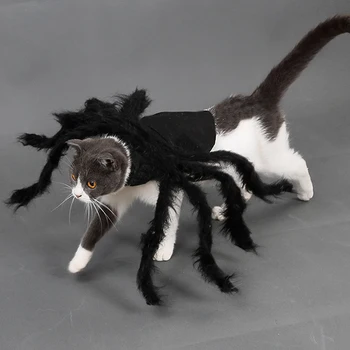 Черный безопасный и нетоксичный костюм паука на Хэллоуин для собаки Кошки Легко надевать и снимать Удобно