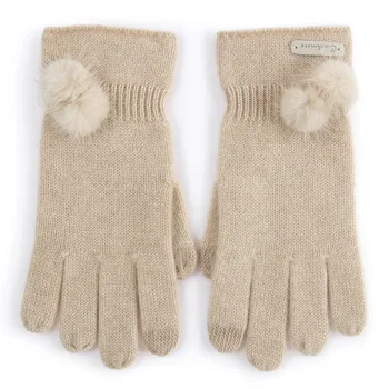 Кашемировые перчатки из чистого кашемира, норковой шерсти, кашемировые перчатки для зимних женщин, тепло и милая плюшевая защита