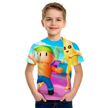 Спотыкающиеся Парни 3d Детская футболка Для мальчиков И девочек Harajuku 3D Рубашка Мультфильм Забавные Футболки Среда Спотыкающиеся Парни 3D Детская одежда