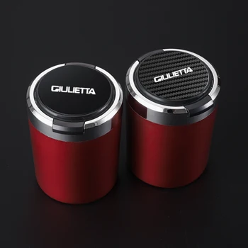 Автомобильные аксессуары пепельница с открытой кнопкой, светодиодная подсветка из нержавеющей стали и пластика для стайлинга автомобилей Alfa Romeo Giulietta