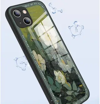 5253-159 стеклянный чехол для телефона iPhone 14promax с защитой от пыли, элегантная женская мягкая задняя крышка