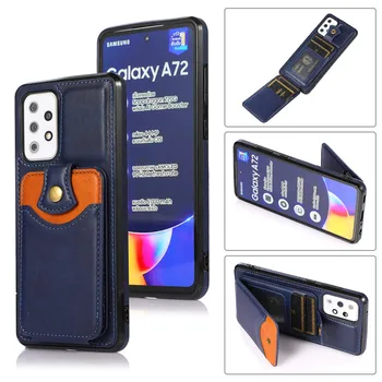 Ретро Флип-многофункциональный Кожаный Чехол для телефона с картой Samsung Galaxy A12 A52 A72 A32 A21S A02, Чехол-бумажник Для телефона Etui Coque
