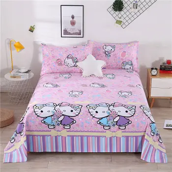 Простыня Sanrio hello kitty, простыня для студенческого общежития, наволочка, простыня для девочки, комплект постельного белья, одеяло, покрывало