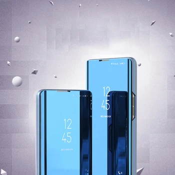 Умный зеркальный чехол-подставка для Samsung Galaxy S23 Plus Ultra P Smart с прозрачным покрытием, зеркальная откидная крышка, чехол-подставка