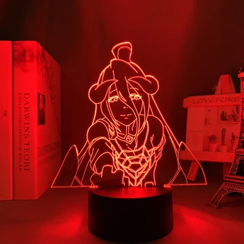 Аниме Overlord Светодиодный светильник для декора спальни Ночник для детей Подарок детям на День рождения Манга Overlord Albedo 3d Прикроватная лампа