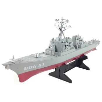 Модель корабля-эсминца с управляемой ракетой, Статические Игрушки С витриной, Модель военного корабля, Развивающие игрушки 