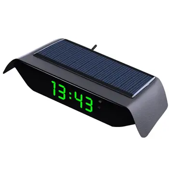 Приборная панель автомобиля, ЖК-цифровые часы с экранным дисплеем, Многофункциональный салон автомобиля, 4-в-1, на солнечной энергии, с USB-зарядкой, универсальный