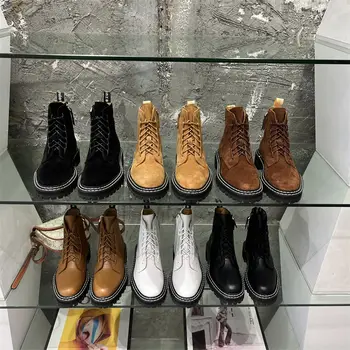 Ботинки Martin в винтажном стиле, женские мини-ботинки Yang в британском стиле, кожаные ботильоны на платформе, бесплатная доставка