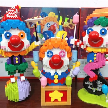 Строительные блоки кавайного акробатического клоуна, модель сборки пазла, коллекция украшений ручной работы, подарки на день рождения