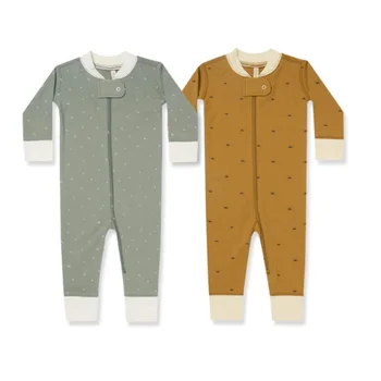 Детская одежда в горошек, комбинезон с длинным рукавом, детская одежда на молнии, тонкий комбинезон для девочек, Утепленный комбинезон из ткани для новорожденных от 0 до 3 лет