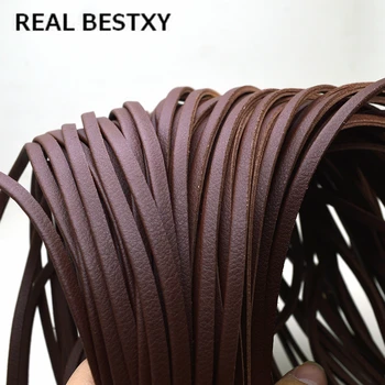 REAL BESTXY 1 м/лот плоские кожаные шнуры 4 мм * 1,8 мм для изготовления браслетов плоский шнур кожа из сверхволокна искусственная кожа
