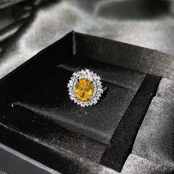 Кольцо с желтым цирконом LAILILI, Роскошное сокровище Для женщин, подарок на годовщину свадьбы, свадебные украшения