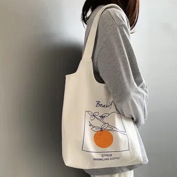 Новая женская холщовая жилетка, сумка через плечо, тканевые сумки для покупок большой емкости, многоразовая пляжная сумка для покупок Bubble Girls Ins