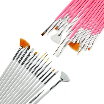 15шт Белый / розовый набор кистей для нейл-арта Профессиональный УФ-гель-лак с градиентной росписью, ручка для рисования, кисти для маникюра, инструмент для самостоятельного дизайна