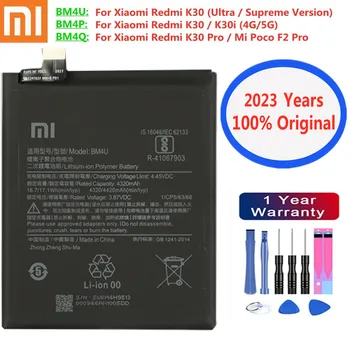 100% Оригинальный Аккумулятор Xiaomi Для Xiaomi Redmi K30 K30i 4G 5G Ultra Supreme Версии K30 Pro Mi Poco F2 Pro BM4U BM4P BM4Q Battery