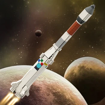 MOC 1:110 Ariane 1 Тяжелая Ракета Сатурн Строительные Блоки Набор Идея Космического Корабля Собрать Кирпичи Игрушки Для Детей Подарок На День Рождения