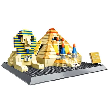 Архитектура Египет Пирамида Фараона Строительные Блоки Наборы Кирпичей Классическая Модель Городского Горизонта Детские Игрушки Коллекция Подарков