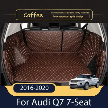 Кожаная подкладка для багажника, подкладка для багажника, ковер для пола в грузовом отсеке, защита от грязи для Audi Q7 7-Seat 2016-2020