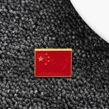 Брошь в форме национального флага, модные нагрудные заколки, металлический значок для креативной одежды, красный (Китай)