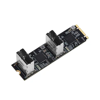 M.2 PCIe3.0 до 8 Портов SATA 6G Multiplier Controller Card B/M Key NGFF с 2 Интерфейсами Mini SAS, Каждый порт обеспечивает скорость передачи данных 6 Гбит/с