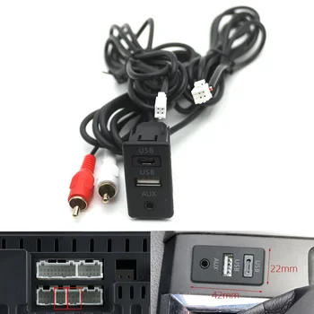 Автомобиль тире заподлицо 4 6-контактный двойной Тип-C переключатель панель USB порт 3,5 мм AUX RCA интерфейсный кабель адаптер Android мультимедиа головное устройство