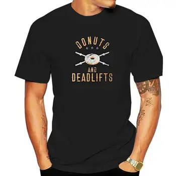 Мужская футболка с коротким рукавом Donuts and Deadlifts, футболка с Забавной Тренировкой Пауэрлифтера, Футболка, женская футболка