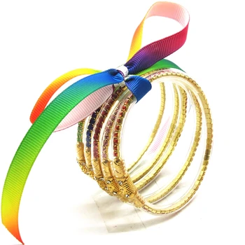 5ШТ Цветной горный хрусталь, силиконовый браслет с блестками, Сверкающие модные браслеты из желе, лучшая идея подарка для женщин и девочек
