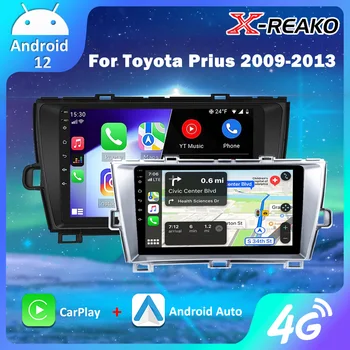 Android 12 Автомобильный Радио Стерео Мультимедийный Плеер Carplay Auto 8 CORE WIFI GPS Навигация для Toyota Prius XW30 LHD/RHD 2009 - 2013