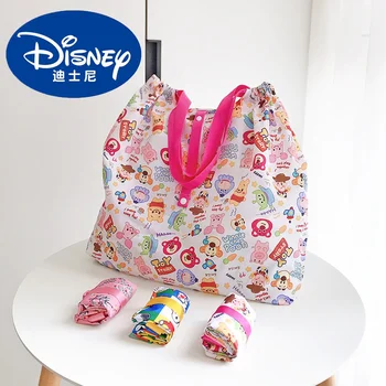 Экосумка Disney Winnie Bear, мультяшная складная сумка для покупок большой емкости, женская модная экосумка для хранения ланч-боксов, сумка для путешествий