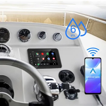 8-Дюймовый Автомобильный Радиоприемник IPX6 Водонепроницаемый Беспроводной Carplay Android Auto Multimedia Player Bluetooth-Совместимый 5.0 Стерео радио FM USB
