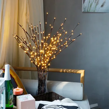Светодиодная ветка с батарейным питанием, Наполнитель для вазы, Гибкая Декоративная лампа для веток дерева для дома, Рождества, Свадьбы, спальни