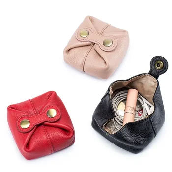 Новая мини-кожаная сумка для хранения губной помады, наушников, ключей, мешочка для монет, симпатичный японский и корейский кошелек для монет, мягкий кошелек из воловьей кожи с верхним слоем