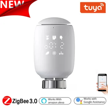 ZigBee3.0 WIFI, Привод термостатического клапана радиатора, программируемый регулятор температуры TRV, Tuya Smart life, Alexa, Google