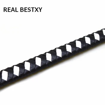 REAL BESTXY 1 м/лот не хватает черно-белого ожерелья и браслета, подходящего для плоского плетеного кожаного шнура для изготовления плоского кожаного браслета