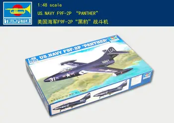 Комплект пластиковых моделей Trumpeter 02833 1/48 ВМС США F9F-2P Panther