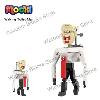 Серия ужасов MOC1319 Walking Toilet Man Brick Skibidi Туалетная фигурка Строительный блок Игрушка Для Детей Креативный подарок Другу