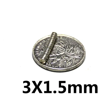 50 ~ 1000шт 3x1,5 мм Мощные магниты 3 мм x 1,5 мм Постоянный Маленький Круглый Магнит 3x1,5 мм Тонкий Неодимовый Магнит Супер сильный 3*1,5