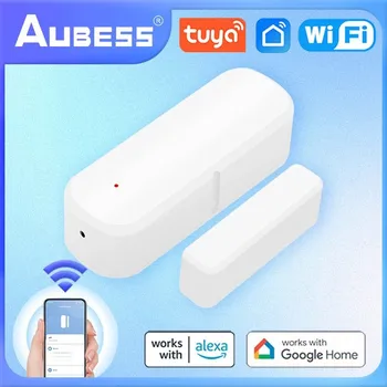 AUBESS Tuya ZigBee/WiFi Беспроводная Дверь Умного Дома Smart Life Control Датчик Окна Дверной Детектор Alexa Google Home Smart Life