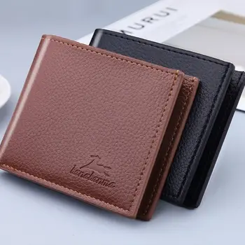 Модный Кожаный кошелек для мужчин, роскошный тонкий кошелек для монет, деловой складной кошелек, мужской держатель для карт, карманный клатч, мужские сумки, сумка-тоут