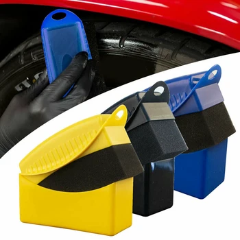 Губка для полировки автомобильных колес, щетка для вощения с покрытием ABS, мойка, чистка, аппликатор для контурной обработки шин, подушечки для деталей и аксессуары